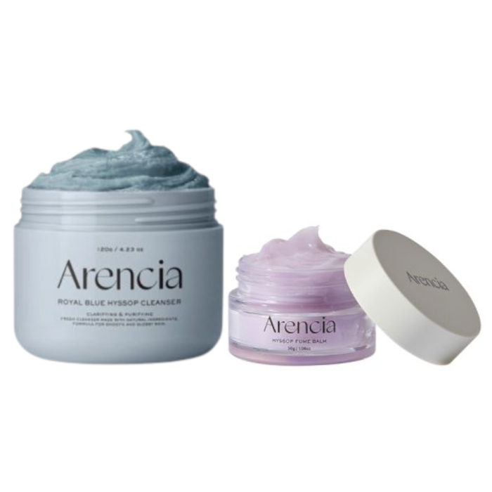 Arencia - Fresh Royal Blue Rice Mochi Cleanser - 120g & Hyssop Fume Balm - 30g Set
