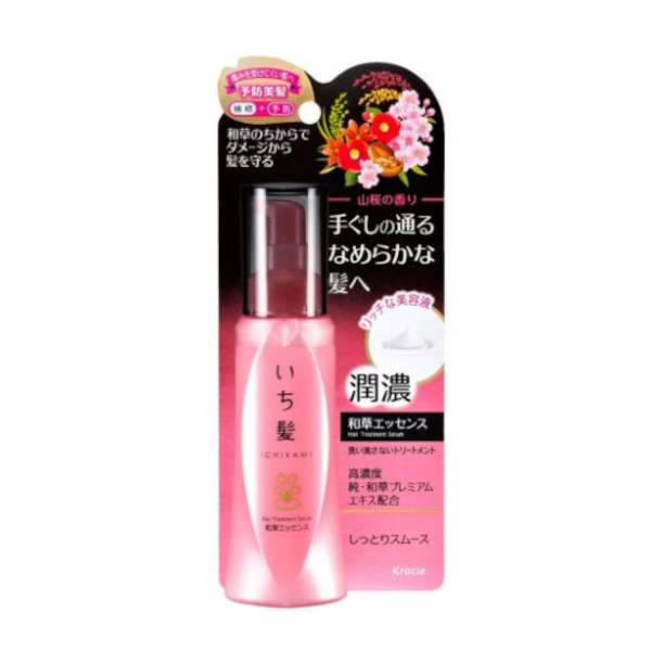 Kracie Ichikami Hair Treatment Serum - 100ml - Moisture Waso Herbal Essence - Leave-in Repair