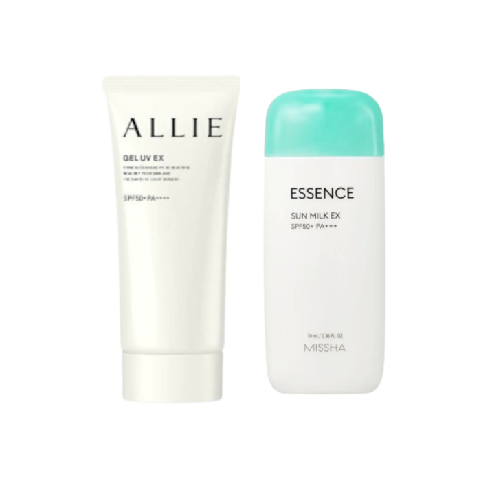 MISSHA - All Around Safe Block Essence Sun Milk EX - 70ml (SPF50+ PA+++) X Kanebo - Allie Gel UV EX SPF50+ PA++++ - 90g (New Version of ALLIE - Extra UV Gel SPF50+ PA++++ - 90g)