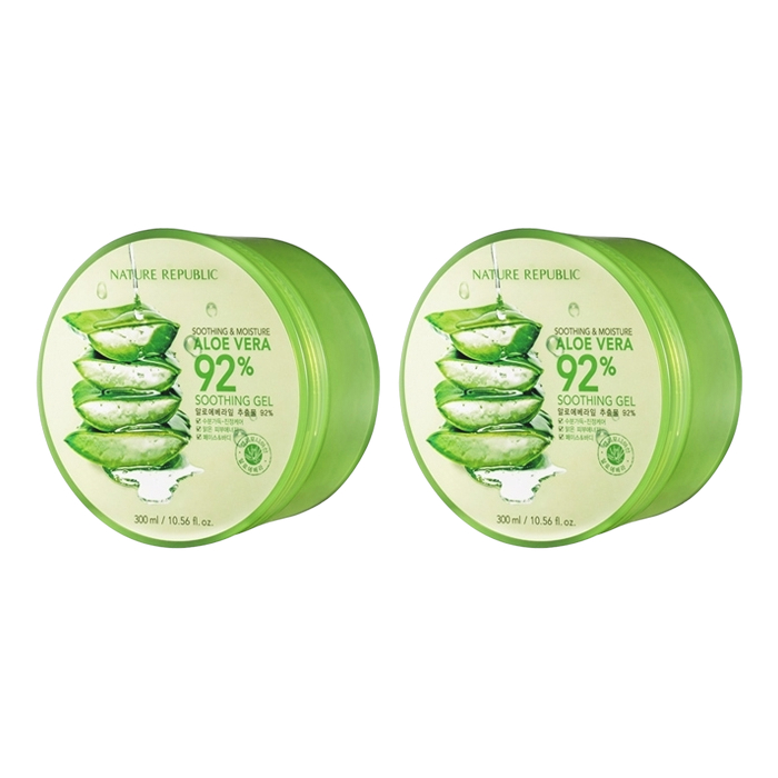 NATURE REPUBLIC Soothing & Moisture Aloe Vera 92% Soothing Gel - 300ml (2ea) Set NATURE REPUBLIC Soothing & Moisture Aloe Vera 92% Soothing Gel - 300ml (2ea) Set