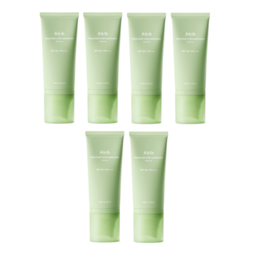Abib - Heartleaf Mild Sunscreen Relief Tube SPF 50+ PA++++ - 50ml (6ea) Set Abib - Heartleaf Mild Sunscreen Relief Tube SPF 50+ PA++++ - 50ml (6ea) Set