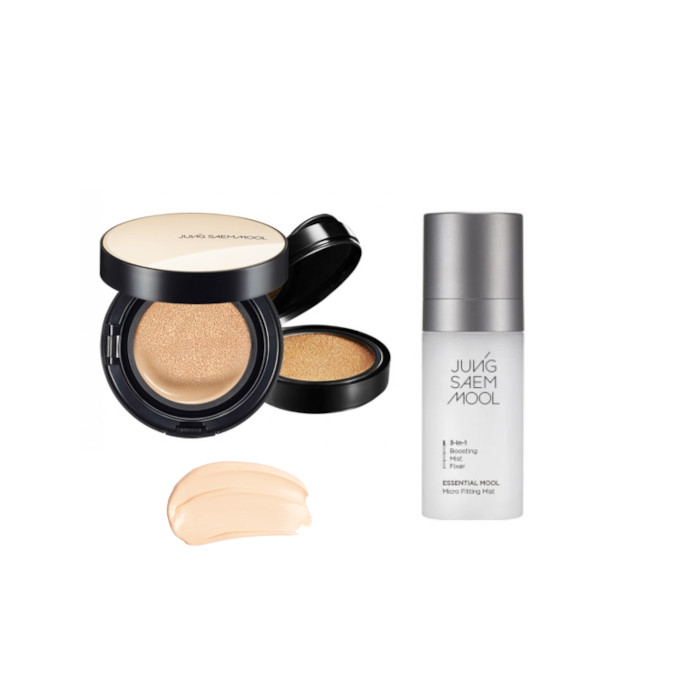 JUNGSAEMMOOL - Essential Skin Nuder Cushion SPF50+ PA+++ (With Refill) - 14g+14g - 17 Fair-Light (1ea) + Essential Mool Micro Fitting Mist - 55ml (1ea) Set