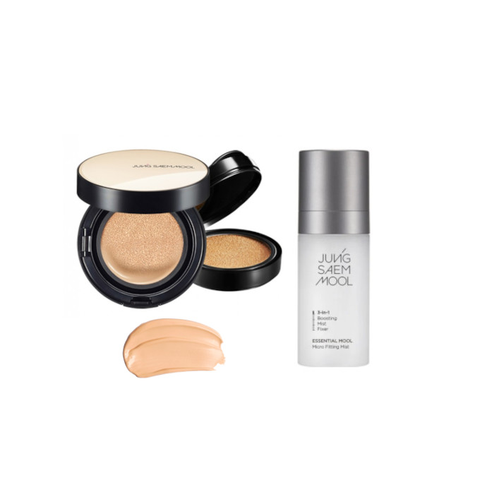 JUNGSAEMMOOL - Essential Skin Nuder Cushion SPF50+ PA+++ (With Refill) - 14g+14g - 19 Pink-Light (1ea) + Essential Mool Micro Fitting Mist - 55ml (1ea) Set