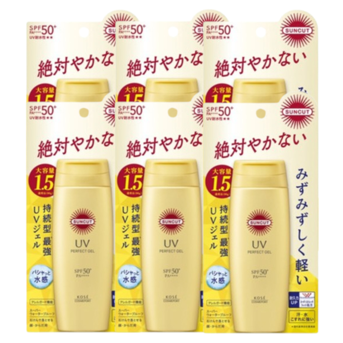 Kose - Suncut UV Perfect Gel Super Water Proof SPF50+ PA++++ - 120g (6ea) Set