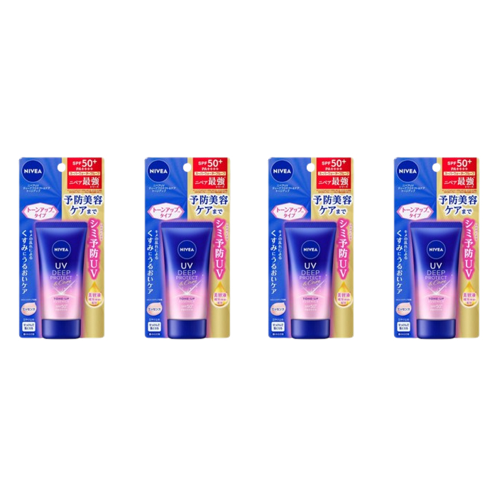 NIVEA Japan - UV Deep Protect & Care Tone Up Essence SPF50+ PA++++ - 50g (4ea) Set