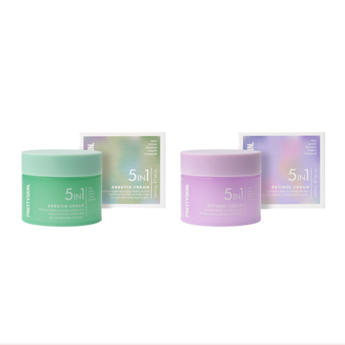 PRETTYSKIN - 5In1 Arbutin Cream - 50ml (1ea) + 5In1 Retinol Cream - 50ml (1ea) Set PRETTYSKIN - 5In1 Arbutin Cream - 50ml (1ea) + 5In1 Retinol Cream - 50ml (1ea) Set