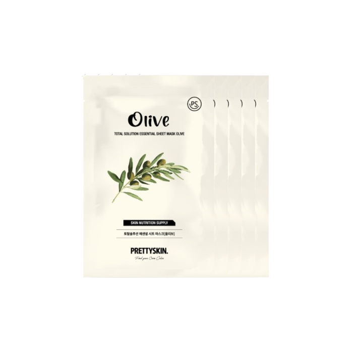 PRETTYSKIN - Total Solution Essential Sheet Mask - 1pc - Olive (5ea) Set PRETTYSKIN - Total Solution Essential Sheet Mask - 1pc - Olive (5ea) Set