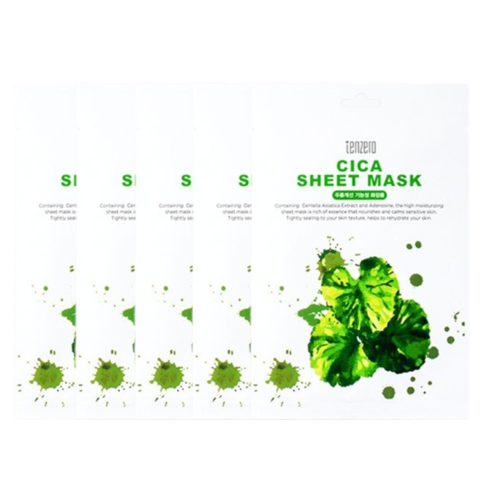 tenzero - Cica Sheet Mask - 5pc Set