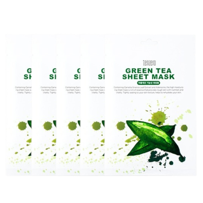 tenzero - Green Tea Sheet Mask - 1 Set (5pc)